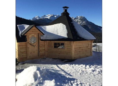 Grillhüttenhaus Gartenhütte mit Grill BBQ-Hütte Grillhaus Feuerhütte