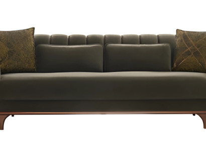 Textil Sofa 3 Sitzer Sofas Grün 240cm Polster Garnitur Moderne Couchen