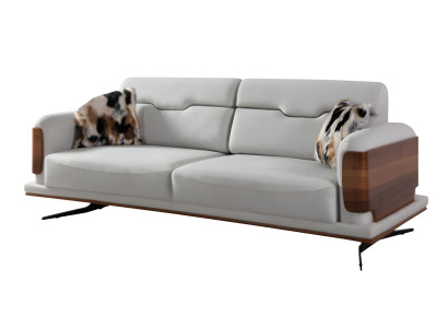 Graue Dreisitzcouch 3-Sitzer-Sofa Dreisitzer Polstersofa Sofa Couch 235cm