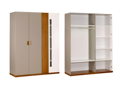 Grau Holz Kleiderschrank modern eleganter Stauraum