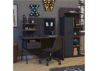 Moderner grauer Holzschreibtisch im eleganten Design