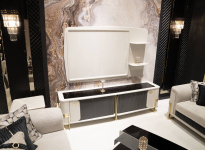 Weißer Holz TV-Schrank im modernen Design