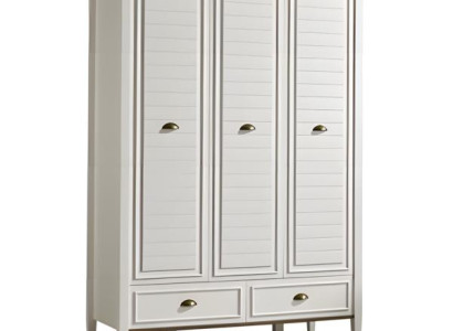 Weißer Holzschrank modern, geräumig, stilvoll für Schlafzimmer