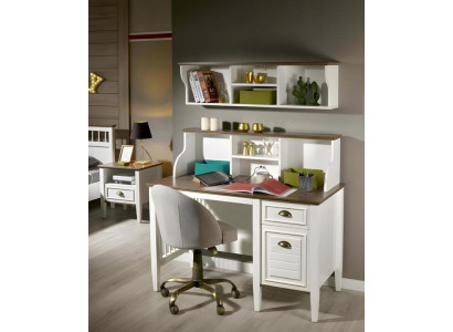 Weißer Holz-Schreibtisch im eleganten Stil für Büro und Homeoffice