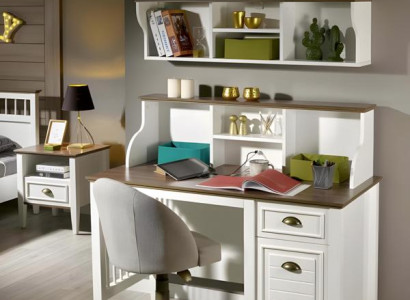 Weißer Holz-Schreibtisch im eleganten Stil für Büro und Homeoffice