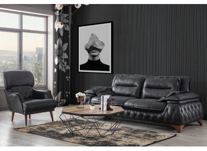 Sofagarnitur Modern 3-Sitzer Sofas luxuriöse Set Sofa Polster Modern Sessel