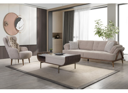 Polstermöbel Sofalandschaft Couchmöbel Sofa Wohnzimmer Couch Sofagarnitur 3+1