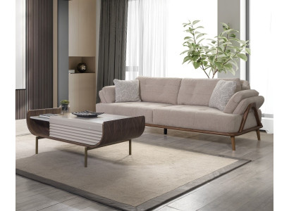 Braune Dreisitzcouch 3-Sitzer-Sofa Dreisitzer Polstersofa Sofa Couch 230cm