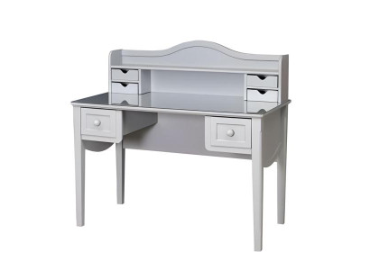 Weiße Holzschreibtisch im minimalistischen Design für Büro