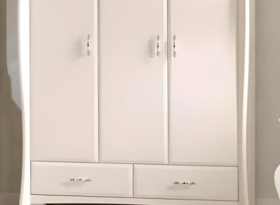 Weißer Holzschrank modern, eleganter Stauraum, zeitloses Design