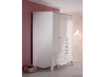 Weißer Holzschrank im eleganten Design für Zuhause