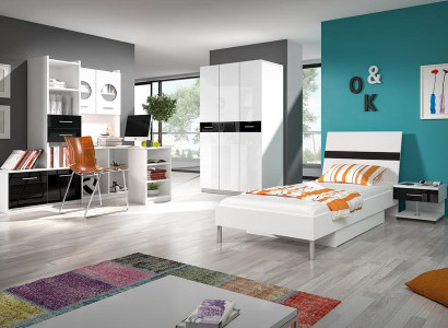 Jugendzimmer 5 tgl. Komplett Kinderzimmer Bett Schrank Schreibtisch Möbel
