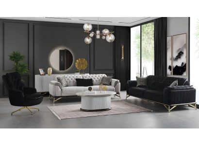 Polstermöbel Sofagarnitur Sofalandschaft Couchmöbel Sofa Wohnzimmer Couch 3+3+1