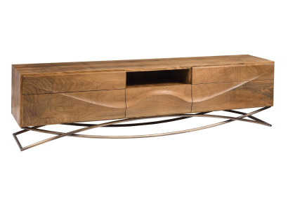 Eleganter brauner Konsolentisch aus Holz und Metall