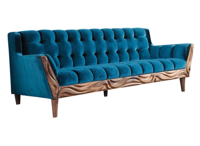 Blaues Stoffsofa 3-Sitzer modern und elegant