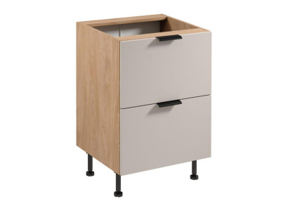 Küchenschrank Unterschrank Schubladenschrank Holz Schrank Beige Weiß