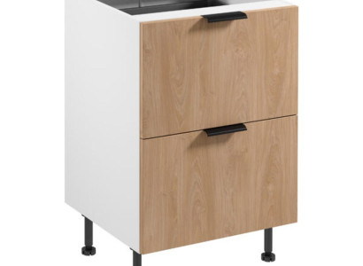 Unterschrank Küchenschrank Schubladenschrank Besteckeinsatz Weiß Beige