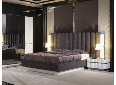 Schlafzimmer Komplettes Set Bett 2x Nachttische Kleiderschrank Hochwertig Möbel