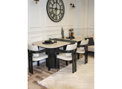 Exklusive Küchengarnitur Designer Esstisch Stilvolle 4x Küchenstühle