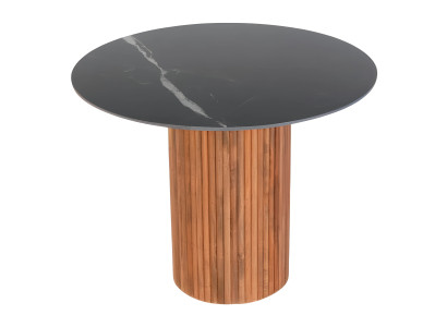 Schwarz-Brauner Esstisch Designer Runder Tisch Moderne Holz Möbel