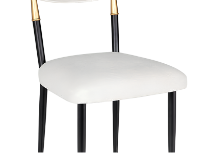 Weißer Esszimmerstuhl Robustes Holzgestell Designer Textilstühle