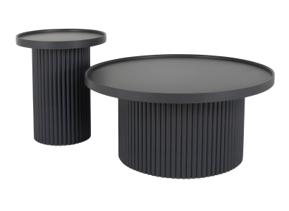 Schwarzer Holz Couchtisch und Beistelltisch im klassischen Stil