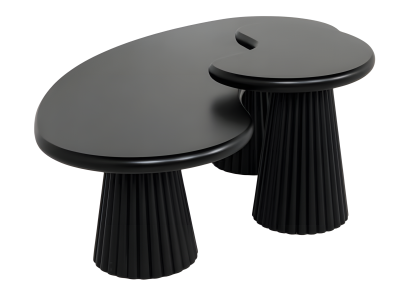 Schwarzer Holz Couchtisch und Beistelltisch modern elegant