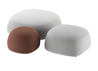 Elegantes weißes Holz-Hocker-Set im modernen Design