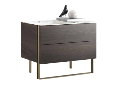 Moderner grauer Nachttisch aus Holz mit stabilem Design