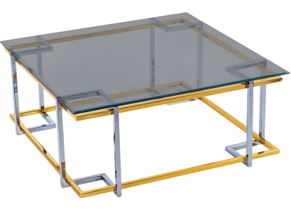 Transparenter Edelstahl Couchtisch modern elegant