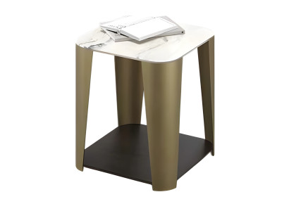 Moderner grauer Beistelltisch aus Metall