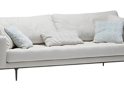 Weißes Stoffsofa 3-Sitzer modernes Design