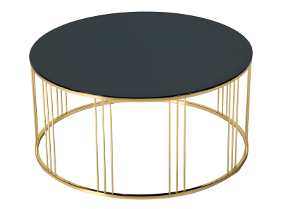 Schwarzer Edelstahl Couchtisch modern elegant