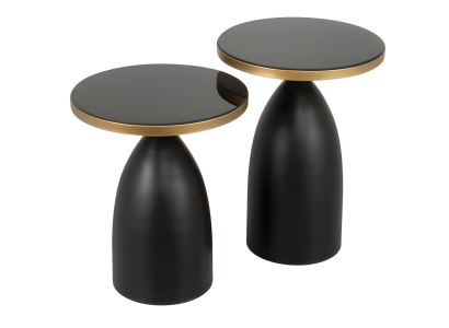 Schwarzer Holztisch modern, eleganter Beistelltisch aus Holz