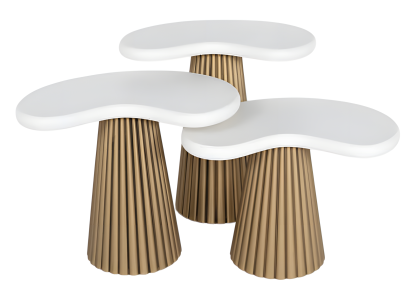 Weißer Holz Beistelltisch im modernen Design