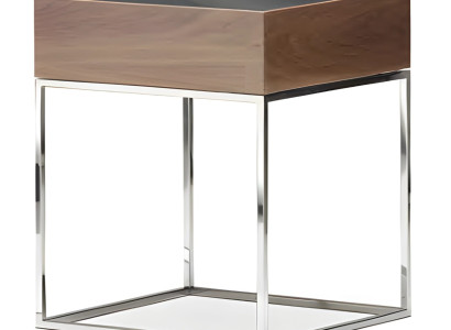 Beistelltisch aus Holz und Metall in Braun modern elegant