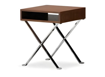 Beistelltisch aus Holz und Metall in Braun modern eleganter Stil