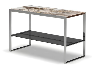 Moderner grauer Beistelltisch aus Metall