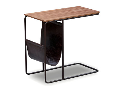 Beistelltisch aus Holz und Metall in Braun modern eleganter Stil