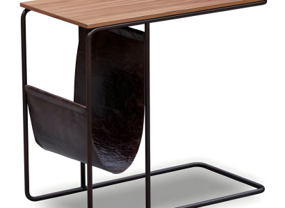 Beistelltisch aus Holz und Metall in Braun modern eleganter Stil