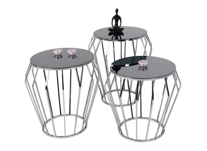 Moderner grauer Beistelltisch aus Metall