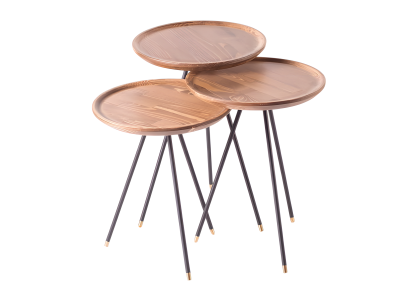 Beistelltisch Holz Beige Modern Elegant