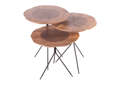 Beistelltisch Holz Beige Modern Elegant