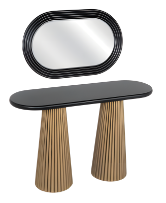 Schminktisch aus Holz in Schwarz mit Spiegel modern elegant