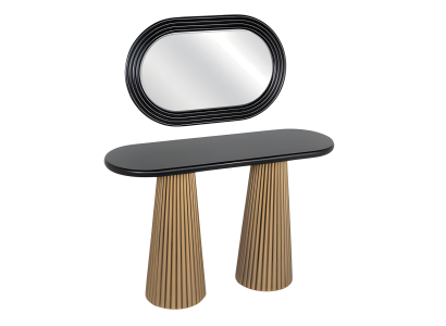 Schminktisch aus Holz in Schwarz mit Spiegel modern elegant