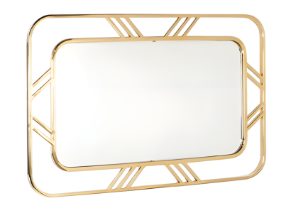 Goldener Spiegel mit Rahmen aus Glas elegant luxuriös