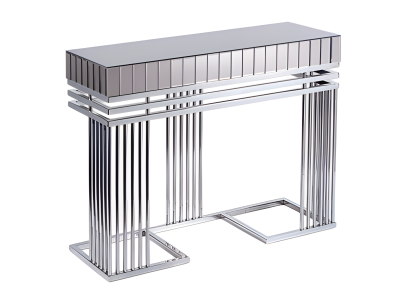 Moderner grauer Konsolentisch aus Metall und Glas