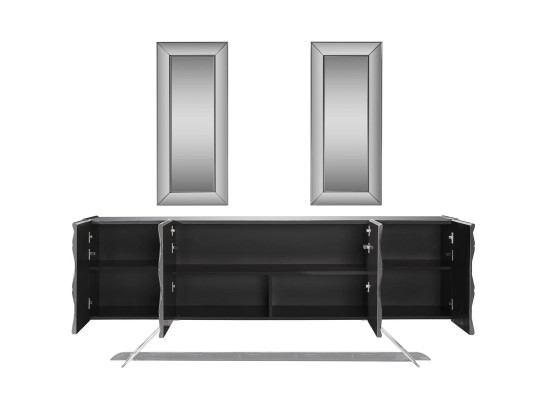Esszimmer Kommode Sideboard mit Spiegel Modern Luxus Kommoden Holz Design