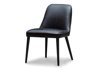 Schwarzer Holzstuhl modern elegant für Esszimmer und Büro