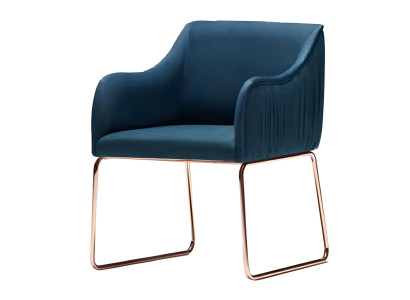 Blauer moderner Metallstuhl elegant und stilvoll